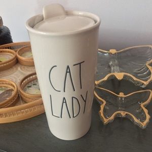 Brand New Rae Dunn “Cat Lady” Travel Coffee Mug